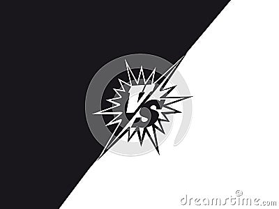 Black and white versus fighting background Vector Illustration