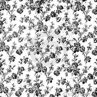 Black and white vintage flower rose pattern Stock Photo