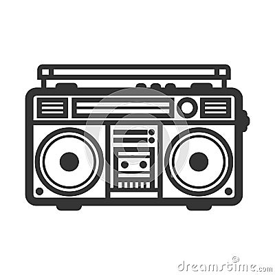 Retro vintage ghetto blaster boombox Vector Illustration