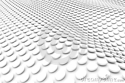 Black and white waves cylinders abstract background 3D Cartoon Illustration