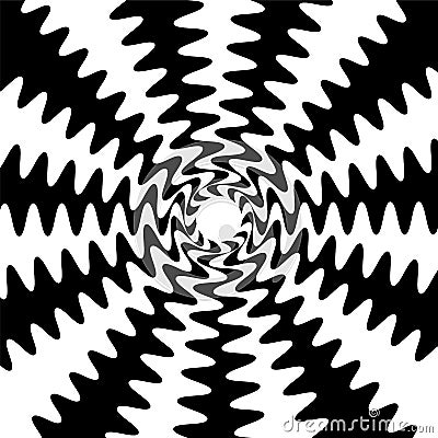 Black and White Wavy Lines Intersect in the Center. Suitable for textile, fabric, packaging and web design. Vector Illustration