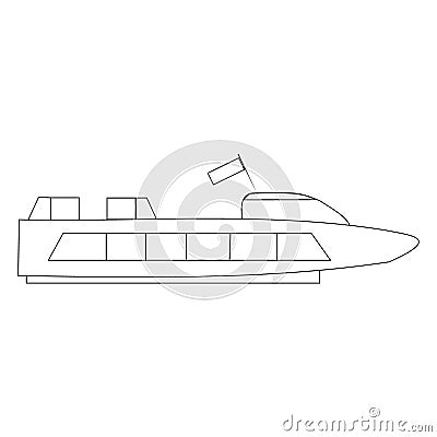 Black and white web icons marine vessels, ship, boat, yacht Vector Illustration