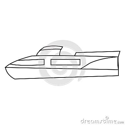 Black and white web icons marine vessels, ship, boat, yacht Vector Illustration