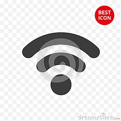 Black wifi icon. Vector symbol connection. Internet isolated sign. Modern signal wifi in flat style. Simple design Vector Illustration