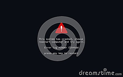 Black window of crashed computer web system Vector Illustration