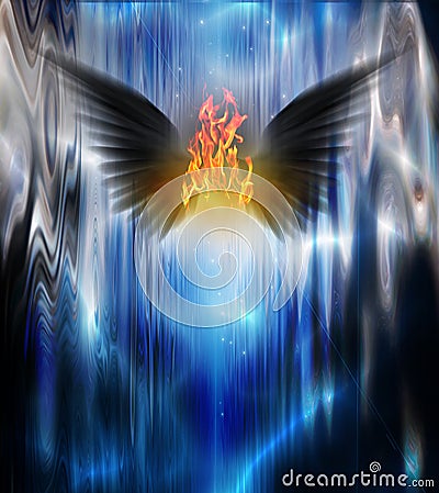 Black winged fire Stock Photo