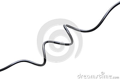 black wire electric isolate on white back ground Stock Photo