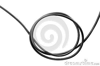 black wire power cable isolate on white Stock Photo