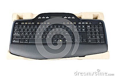 Black Wireless Computer Keyboard Stock Photo