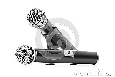 Black wireless microphone Stock Photo