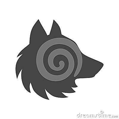 Black wolf howl emblem or logo Vector Illustration