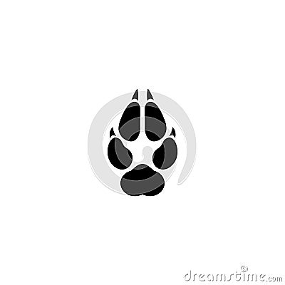 Black wolf trace silhouette. Vector flat illustration Cartoon Illustration