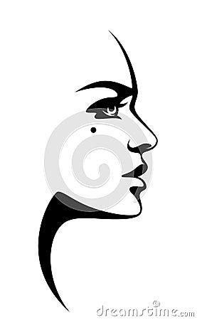 Black woman face Vector Illustration