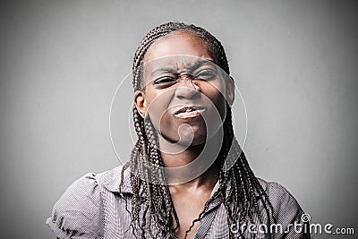 Black woman making jokes Stock Photo