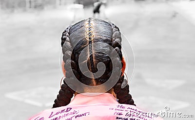 A Black Woman at a Racial Equality Protest in California Editorial Stock Photo