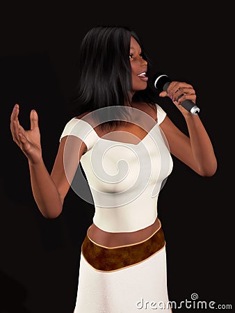 Black woman singing Stock Photo