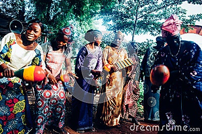 Black women dancing and singing Editorial Stock Photo