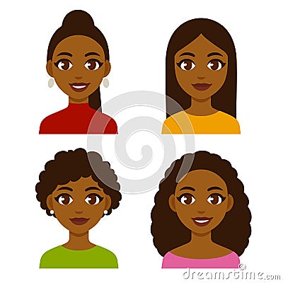 Black women set Vector Illustration