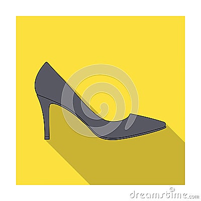 Black womens highheeled shoes exit in a dress.Different shoes single icon in flat style vector symbol stock illustration Vector Illustration