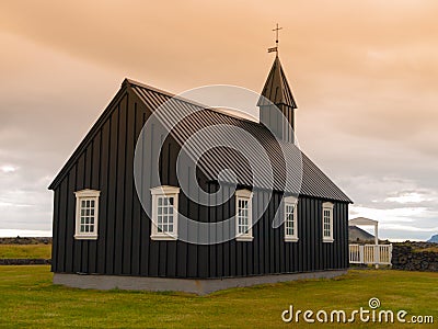 Black wooden church Stock Photo