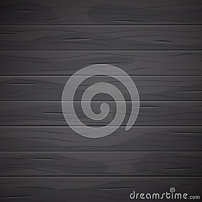 Black wooden planks, board, wall, table or floor surface. Wood texture. Vector Illustration