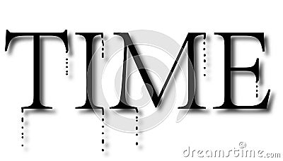 Black word `time`is melting, time is running out background Stock Photo