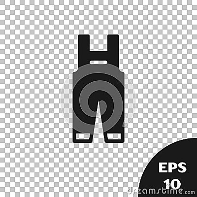 Black Work overalls icon isolated on transparent background. Vector Vector Illustration