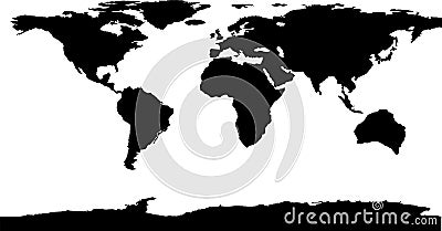 Black World Map Vector Illustration. Vector Illustration