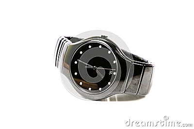 Black wrist watch Stock Photo