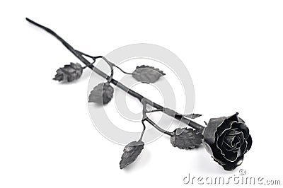 Black forged iron rose Stock Photo