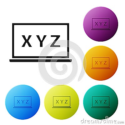 Black XYZ Coordinate system on chalkboard icon isolated on white background. XYZ axis for graph statistics display. Set Vector Illustration