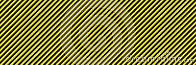 Black and yellow diagonal line striped. Blank vector illustration warning background. Hazard caution sign tape. Space for text Vector Illustration