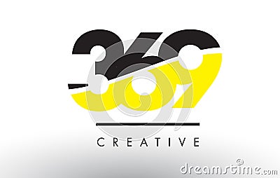369 Black and Yellow Number Logo Design. Vector Illustration