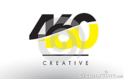 460 Black and Yellow Number Logo Design. Vector Illustration