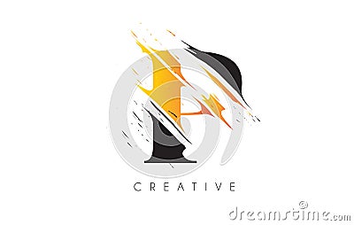 Black and Yellow P Letter Logo with Vintage Grundge Drawing Design. Destroyed Cutted Letter Icon Vector Vector Illustration