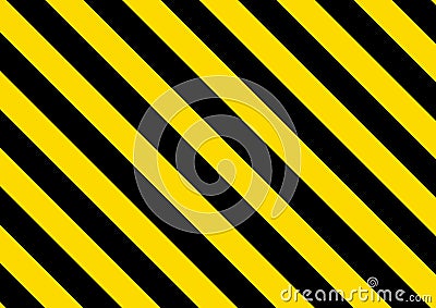 Black and yellow striped background. Vector Cartoon Illustration