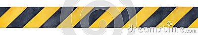 Black and yellow watercolor stripes tape. Stock Photo