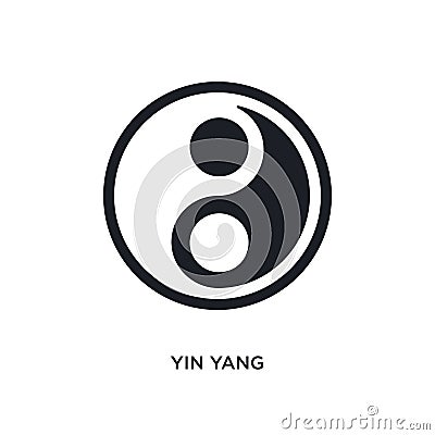 black yin yang isolated vector icon. simple element illustration from accommodation concept vector icons. yin yang editable logo Vector Illustration