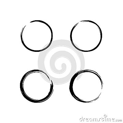 Black Zen Circle Brush Set Vector Design Illustration Vector Illustration