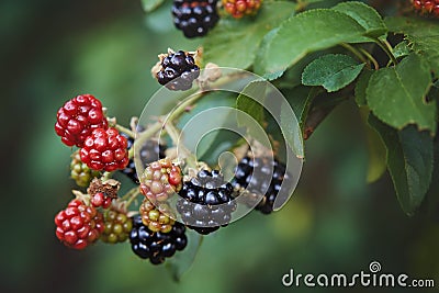 Blackberries in the garden Stock Photo