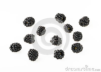 Blackberry fruit on white background top view Stock Photo