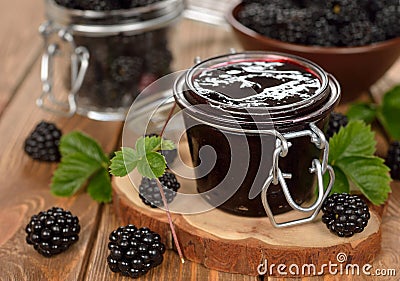 Blackberry jam Stock Photo