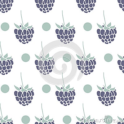 Blackberry seamless pattern. Vector texture with a berry. Vector Illustration