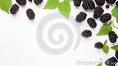 Blackberry On White Chalkboard: Minimalistic High-key View Of Striped Arrangements Stock Photo