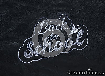 Blackboard with back to school inscription chalk on there, 3D illustration Cartoon Illustration