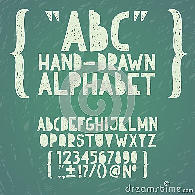 Blackboard chalkboard Chalk hand draw doodle abc, Vector Illustration