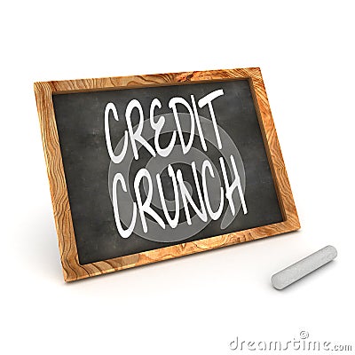 Blackboard Credit Crunch Stock Photo