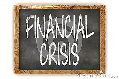 Blackboard Financial Crisis Stock Photo