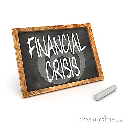 Blackboard Financial Crisis Stock Photo