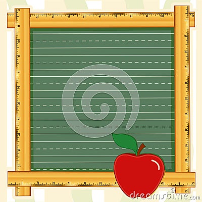 Blackboard Frame, Apple for the Teacher Vector Illustration